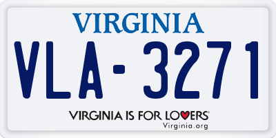 VA license plate VLA3271