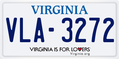 VA license plate VLA3272