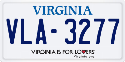 VA license plate VLA3277