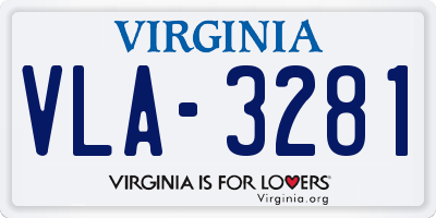 VA license plate VLA3281