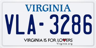 VA license plate VLA3286