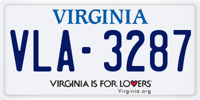 VA license plate VLA3287