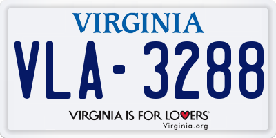 VA license plate VLA3288