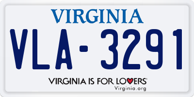 VA license plate VLA3291