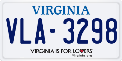VA license plate VLA3298