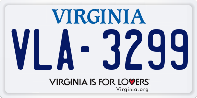 VA license plate VLA3299