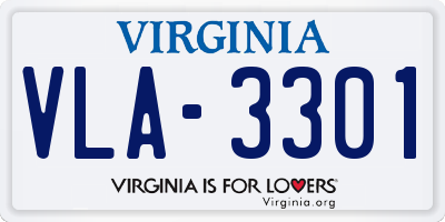 VA license plate VLA3301