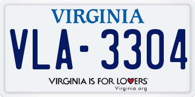 VA license plate VLA3304