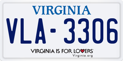VA license plate VLA3306