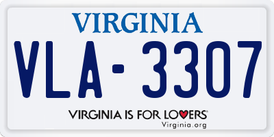 VA license plate VLA3307