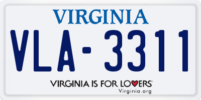 VA license plate VLA3311