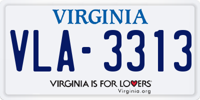 VA license plate VLA3313