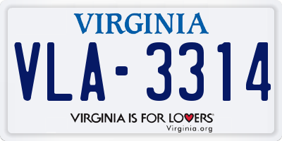 VA license plate VLA3314