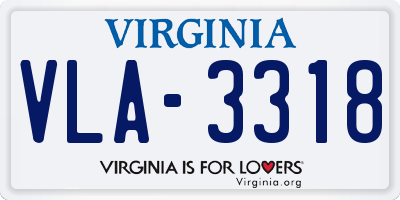 VA license plate VLA3318