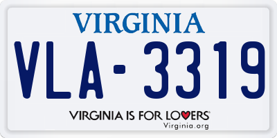 VA license plate VLA3319