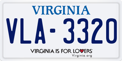 VA license plate VLA3320