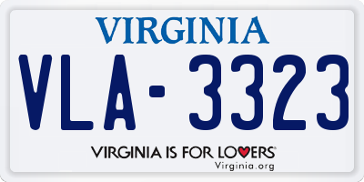 VA license plate VLA3323