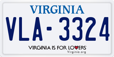 VA license plate VLA3324