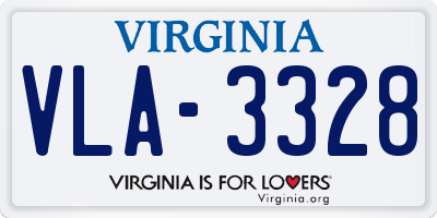 VA license plate VLA3328