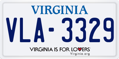 VA license plate VLA3329