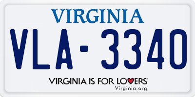 VA license plate VLA3340