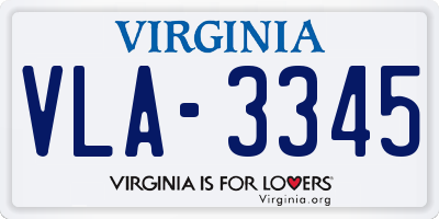VA license plate VLA3345