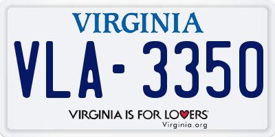 VA license plate VLA3350
