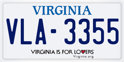 VA license plate VLA3355