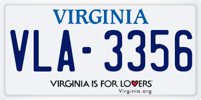 VA license plate VLA3356