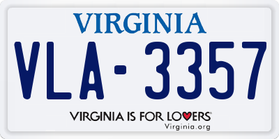 VA license plate VLA3357