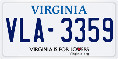 VA license plate VLA3359