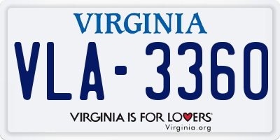 VA license plate VLA3360