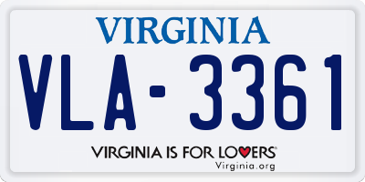 VA license plate VLA3361