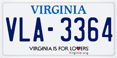 VA license plate VLA3364