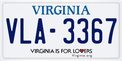 VA license plate VLA3367