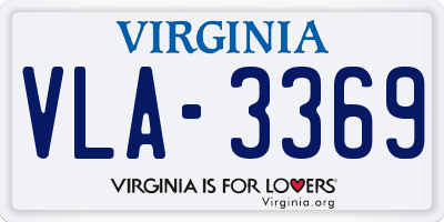 VA license plate VLA3369