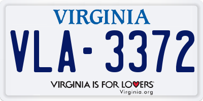 VA license plate VLA3372