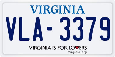VA license plate VLA3379