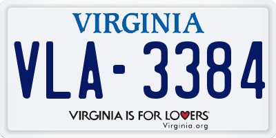 VA license plate VLA3384