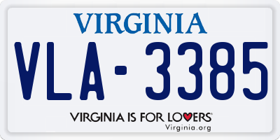 VA license plate VLA3385