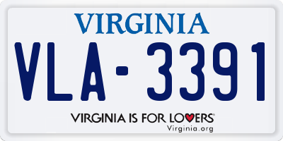 VA license plate VLA3391
