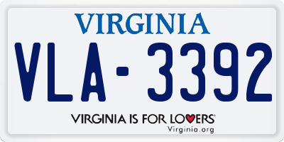 VA license plate VLA3392