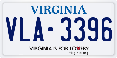VA license plate VLA3396