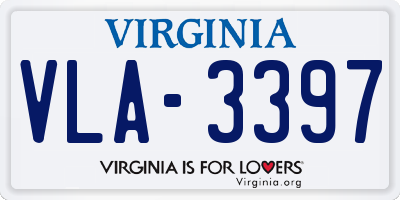 VA license plate VLA3397