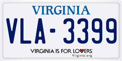 VA license plate VLA3399