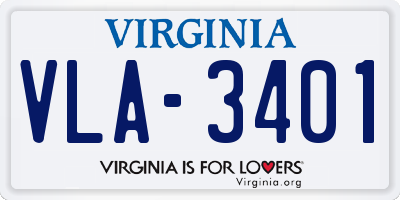 VA license plate VLA3401