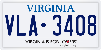 VA license plate VLA3408