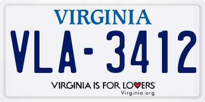 VA license plate VLA3412