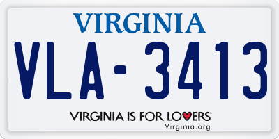 VA license plate VLA3413
