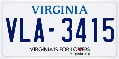 VA license plate VLA3415